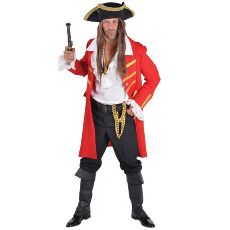 Location déguisement Pirate manteau rouge luxe