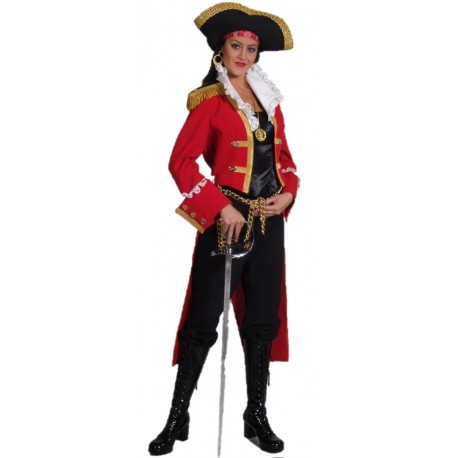 Location déguisement Pirate amirale rouge