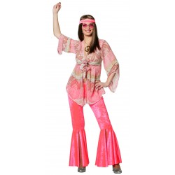 Location déguisement hippie femme rose