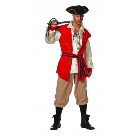 Location déguisement Pirate rouge et marron