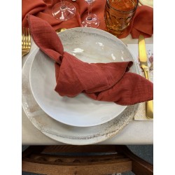 Location serviette de table gaz de coton Terracotta
