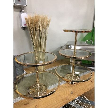 Location présentoir à gâteaux 2 niveaux rose gold