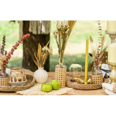 Location plateau rond en cannage 30cm