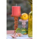 Location Porte bougie verre jaune 16.5cm