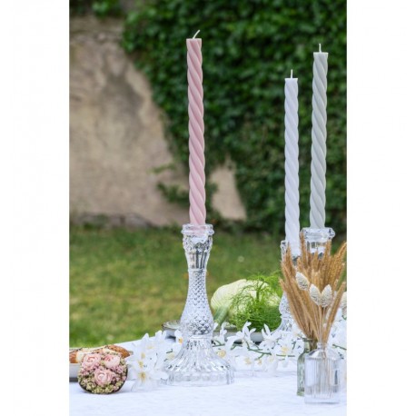Location bougeoir en verre tangerine 21cm