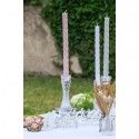 Location bougeoir en verre tangerine 21cm