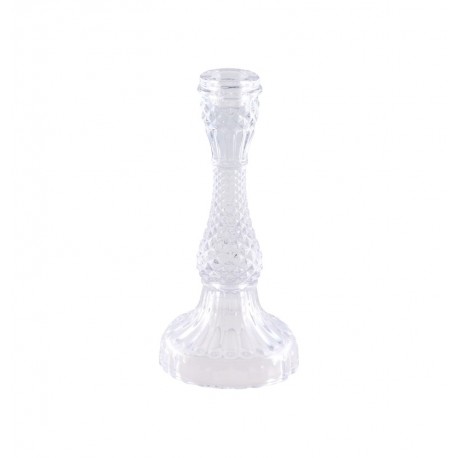 Location bougeoir en verre tangerine 21cm