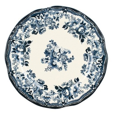 Assiette plate Faustine bleue