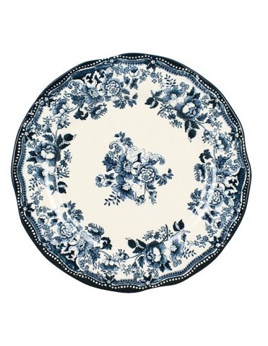 Assiette plate Faustine bleue